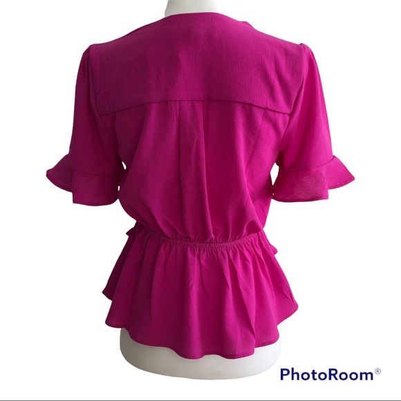 Monteau NWT Pink Peplum Top Sz S - Picture 2 of 4